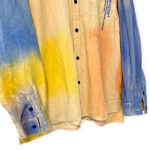 Beaster XL Embroidered Smiley Face Tie-Dye Button Down Shirt RARE - Picture 4 of 6